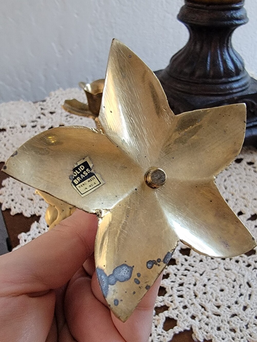 Set of 3, Vintage India Solid Brass Candle Holders - Picture 14 of 15